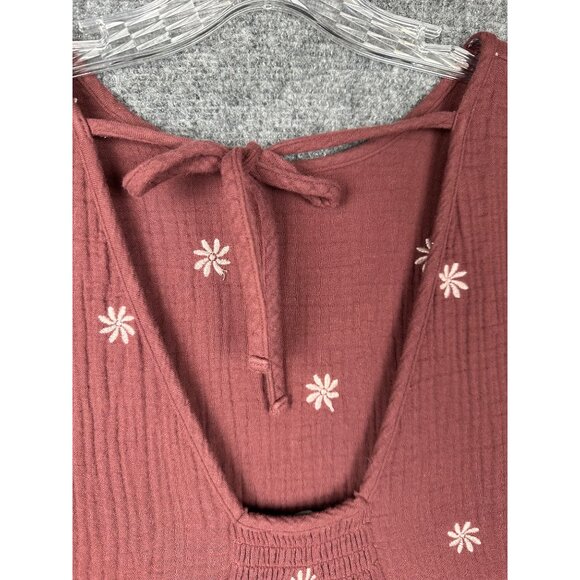 Madewell Womens Gauze Embroidered Peplum Top Small Peasant Cottage Boho Festival - Picture 6 of 12